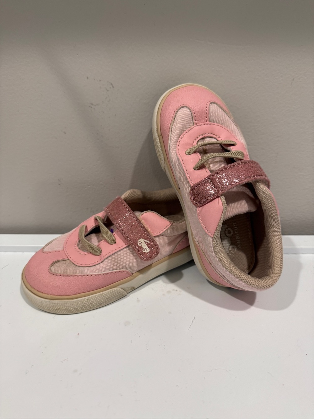 See Kai Run Pink Glitter Strap Sneakers